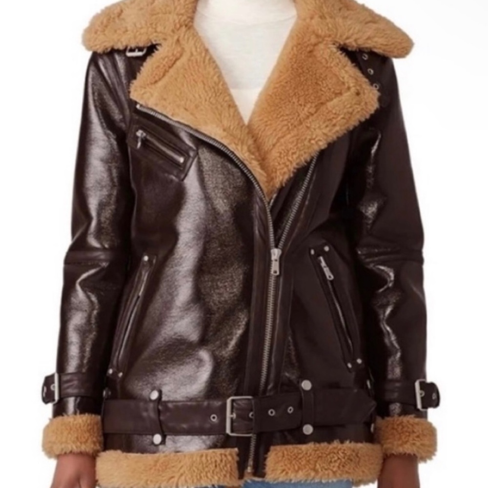 Avec les filles shearling lined jacket